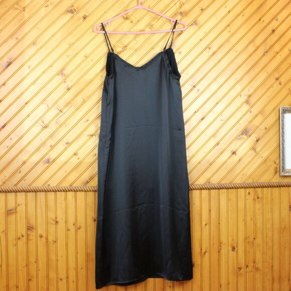 NWT Maison Cinqcent Maxi Slip Dress Black Satin Medium 500 House NYE Formal D173 - Picture 9 of 12